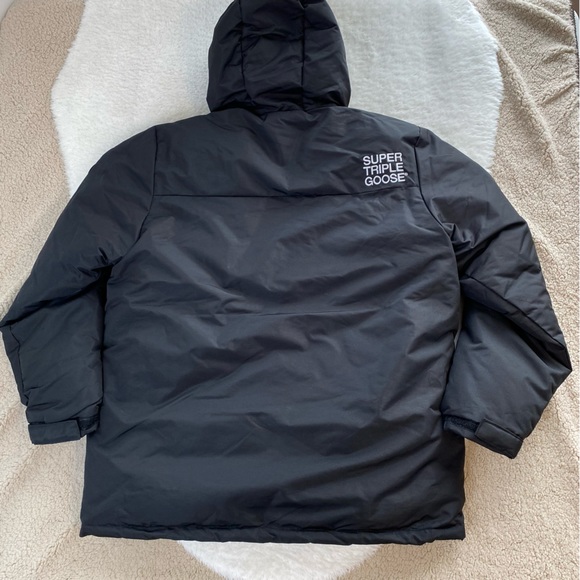 Super Triple Goose Men's Ski Parka Faux Down-Fill Jacket, Black, Size L - Picture 2 of 16